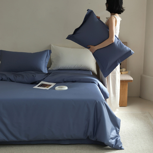 Cao cấp một 140 Ai Cập ngựa cotton 300tc bốn mảnh dài STAPLE satin Quilt Cover bộ đồ giường Bộ chống bụi Mite sử dụng nhà - Product Image 2