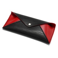 Nouvelle couture contraste couleur lunettes boîte Portable lunettes de soleil boîte doux Pack bouton pression Triangle rabat couverture boîte en gros