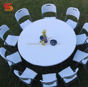 Liscio di alta qualità <span class=keywords><strong>bianco</strong></span> rotondo banchetto pieghevole <span class=keywords><strong>tavolo</strong></span> da <span class=keywords><strong>tavolo</strong></span> in <span class=keywords><strong>resina</strong></span> di plastica <span class=keywords><strong>tavolo</strong></span> per la decorazione di ristorazione di nozze - Product Image 6