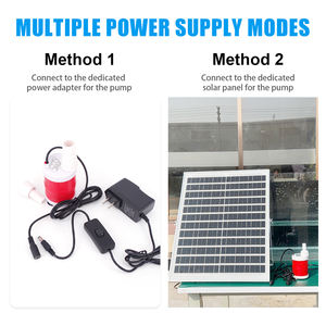 משאבת מים סולארית מיני DC 12V 20W נמכרת יחד עם משאבת מים חשמלית לזרימת מים במערכת הידרופונית או לאקווריום. - Product Image 2