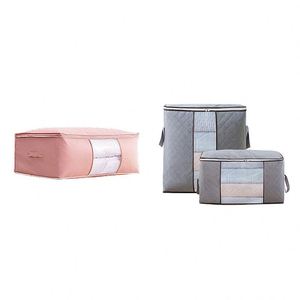 Large Capacity Eco Friendly Foldable Zipper Transparent, Window Organizing Bedroom Closet Home <b>Storage</b> Boxes - Product Image 5