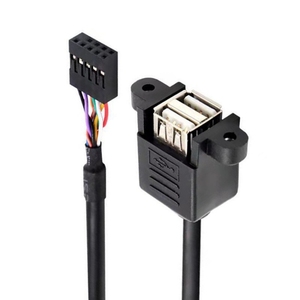 Motherboard 9-pin to Usb Dual Port. Extension Cable Can Fix the Usb Extension Cable with Ear-shaped Double-layer USB 2.0 Shield. - Product Image 2