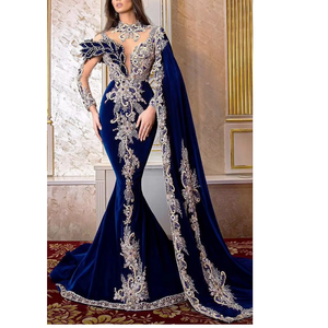 Tunisian Inspired Designer Satin Wedding Dress 2026 Floral Print Natural Waist Floor Length Elegant Beaded Breathable Party - Product Image 1