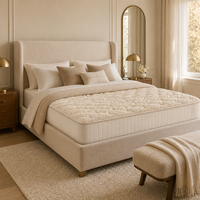 Matelas à ressorts ensachés en laine naturelle régulateur de température, taille Queen et King, luxe, hypoallergénique, respirant, enroulable, vente en gros