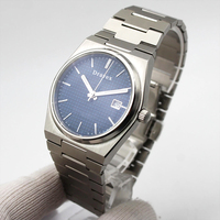 Montre mécanique automatique PRX T137 à succès, cadran guilloché bleu 40MM, mouvement ETA, fond transparent, lumineuse, pour homme