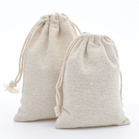Joli design en gros réutilisable écologique petit Mini coton lin Jute chanvre cadeau cordon pochette sac Logo personnalisé lettre