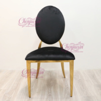 Chaises et tables de banquet ovales en acier inoxydable doré empilables pour cérémonies d'hôtels de luxe et événements - Vente en gros