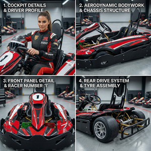 Kart de course pour adultes 200cc pour moteur à essence GX200 6.5HP, pour sports de plein air et parcs d'attractions, vitesse maximale de 60 km/h - Product Image 3