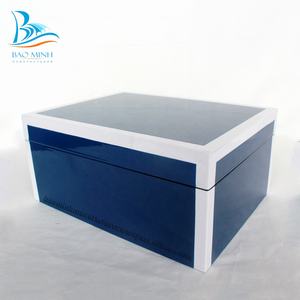 Cajas de joyería de lujo para sala de estar y decoración del hogar, laca azul real de alta calidad - Product Image 6