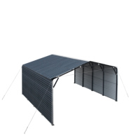Cochera para 2 Autos de 20x20 pies, de Alta Calidad, Simple, para Jardín Exterior, de Acero Galvanizado Resistente, con Techo Impermeable de PE, para Estacionamiento de Autos