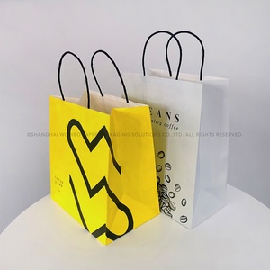Bolsas Ecológicas de Color Amarillo Claro con Asas, Estilo Lujoso, para Clínicas, Farmacias, Bancos, Centros Comerciales, Regalos, Comida para Llevar, Café, Té - Product Image 4