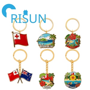 Portachiavi Souvenir Personalizzato in Metallo con Smalto Morbido o Duro, Stampa UV, Oceania Tonga Nuova Zelanda, Regalo all'Ingrosso - Product Image 1