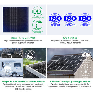 200 Wát cứng nhắc panel năng lượng mặt trời 24V Hiệu quả cao panel năng lượng mặt trời Monocrystalline <span class=keywords><strong>PV</strong></span> module cho thương mại điện - Product Image 3