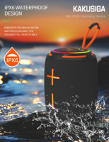 KAKUSIGA langsung dari pabrik | Speaker nirkabel dengan lampu LED tahan air IPX6 untuk luar ruangan, pesta, perjalanan suara Surround 10W, TF/USB/FM