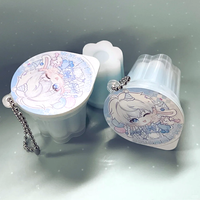 Vente en gros usine Mini porte-clés alimentaire 3D, porte-gobelets en plastique mignons en forme de pudding, jouet de décompression léger en gelée souple imprimé UV