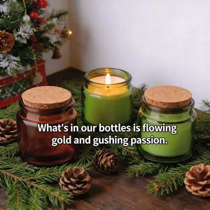 Bouteille en verre 100ml 200ml personnalisée ambre verte transparente pour huiles essentielles et bougies avec couvercle en liège sérigraphié, ornement de maison - Product Image 3