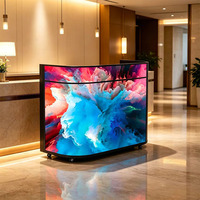 Écran LED panoramique incurvé 2560x960 P1.86 GOB IP43 WiFi 3840Hz à service frontal pour affichage de comptoir de billetterie de théâtre