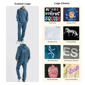 Conjuntos de chándal para jóvenes de hombre al por mayor pantalones de chándal de cintura alta con capucha bordado personalizado 100% algodón transpirable deportivo estampado de invierno - Product Image 3