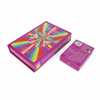 Service d'impression personnalisé, jeu de tarot oracle avec 78 cartes en papier d'art épais, bordure dorée, boîte magnétique pour jeu de société