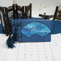 Cuaderno Suiyuefang Original Retro de Estilo Chino con Encuadernación de Hilo, A6, en Blanco, Portátil, con Borla, para Regalo