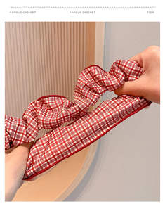 Diadema de Tela Roja Estilo Dulce para Niñas, Sin Daño al <span class=keywords><strong>Cabello</strong></span>, Alta Elasticidad, Hecha a Mano, para Fiestas - Product Image 6