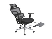 Fauteuil de bureau ergonomique moderne avec dossier en maille respirante, trois options de couleur, fonction d'inclinaison, base chromée, pour bureau à domicile