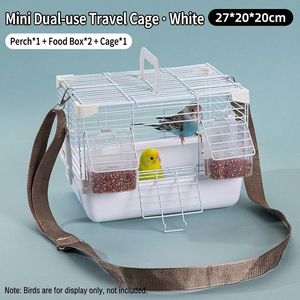 Jaula de Viaje Portátil de Metal para Loros con Correa de Hombro Ajustable y Recipiente para Comida a Prueba de Fugas para Periquitos y Cockatiels - Product Image 2