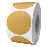 500 pièces autocollants ronds étiquettes de prix rouleau personnalisé 2x2 pouces marron autocollants auto-adhésif étiquettes en papier Kraft pour les petites entreprises