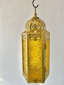 Golden Iron <strong>Candle</strong> Holder Wind Lamp Stained Glass <strong>Candle</strong> Holder Morocco Classical Wind Lamp Decoration Lattice <strong>Lantern</strong> - Product Image 2