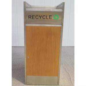 Poubelle en acier inoxydable, facile à nettoyer, bac de recyclage des déchets publics - Product Image 5