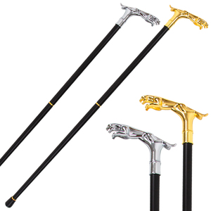 Poignée de modèle Animal de léopard de luxe en argent Offres Spéciales avec poignée de queue bâton de marche auto-défense mode <span class=keywords><strong>canne</strong></span> Cosplay bâton - Product Image 1