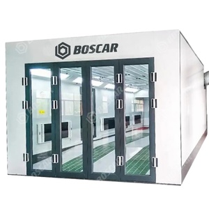 Cabine de peinture automobile de luxe 8m <span class=keywords><strong>x</strong></span> 4.3m avec chauffage électrique et au gazole 36kw, certifiée CE/UL - Product Image 1