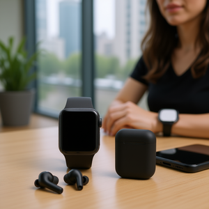 Kit de reloj inteligente y auriculares Black Twin - Product Image 2