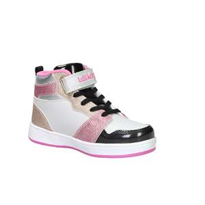 Sneakers Lelli Kelly Bianco Nero per Bambine e Ragazze, Modello High Top con Glitter e Design Rosa - Product Image 6
