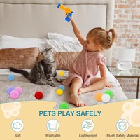 Jouet pour chat d'intérieur ultime avec 30 balles en plastique souple Lanceur de balles en peluche interactif passionnant