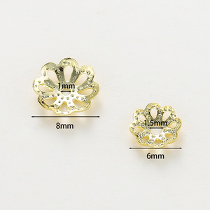Camellia Pattern Gold Plated Bracelet <b>Spacer</b> 6mm Aperture 1.5mm DIY Jewelry Findings Earring Accessories - Product Image 5