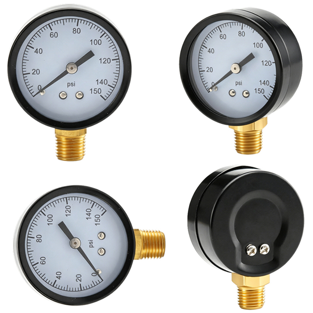 General Industrial Pressure Gauge 1-400 bar 2in Dial 1.6 Accuracy Polycarbonate Axial Mount