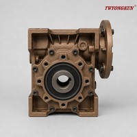 NMRV040 Rasio Gearbox Roda Gigi Cacing 50:1, Poros Keluaran 18mm, RV40 NMRV-040 Metal Gearheads Worm Gear Reducer untuk Motor Stepper Nema34