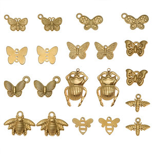 Pendentifs et breloques de luxe en acier inoxydable 316L plaqué or 14k 18k, anti-ternissement, pour la fabrication de bijoux (colliers, bracelets, breloques insectes) - Product Image 5