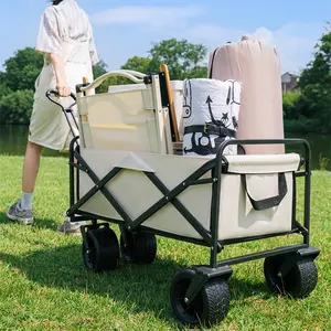 Voiture de camping-car pliable pour enfants avec abri pique-nique camping remorque pour enfants outil de marche wagon