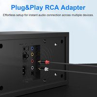 3-en-1 Gold PVC Polybag Stock RCA Cable USB C 3,5mm Audio 2RCA Adaptador para computadora Reproductor de DVD Micrófono Monitor Altavoz
