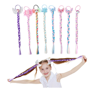 Shinein natale colore 20 pollici fatto a mano torsione sintetica bambine treccia coda di cavallo estensioni dei <span class=keywords><strong>capelli</strong></span> per bambini Party Festival - Product Image 6