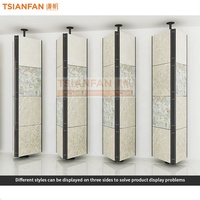 Exposition Tsianfan pour présentoir rotatif en céramique à trois côtés, en quartz, en marbre, en forme de triangle, pour l'affichage de pierres