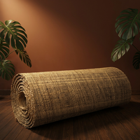 Rouleau de raphia naturel rustique en gros, tissage fin à grille, largeur 1,2 m, tissu mural en fibre biodégradable tissé à la main, léger