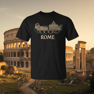 T-shirt Rome City Italy, design gladiateurs romains, taille adulte unisexe - Product Image 1