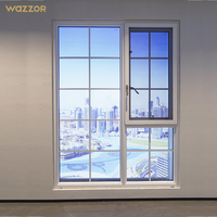 Ventana Francesa de Aluminio WAZZOR con Certificación NFRC, Resistente a Altas Cargas de Viento (3000 Pa), para Edificios de Gran Altura