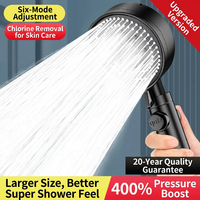 Pommeau de Douche Noir Portable avec Filtre, 5 Modes, Économiseur d'Eau, Accessoire de Robinet de Salle de Bain