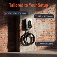 Connecteur Schuko sécurisé contre les fuites, courant réglable, station de recharge intelligente en TPU, chargeur EV 7 kW, chargeur mural EV 7 kW, type 2