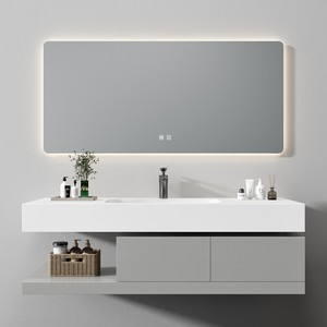 <span class=keywords><strong>Meuble</strong></span> de salle de bain Corian avec <span class=keywords><strong>vasque</strong></span> intégrée couleur bois, combinaison lavabo et <span class=keywords><strong>meuble</strong></span> personnalisable - Product Image 3
