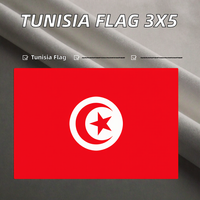 Drapeau de la Tunisie personnalisé avec logo, 100 % polyester, 3x5 pieds, séchage rapide, écologique, imprimé en sérigraphie